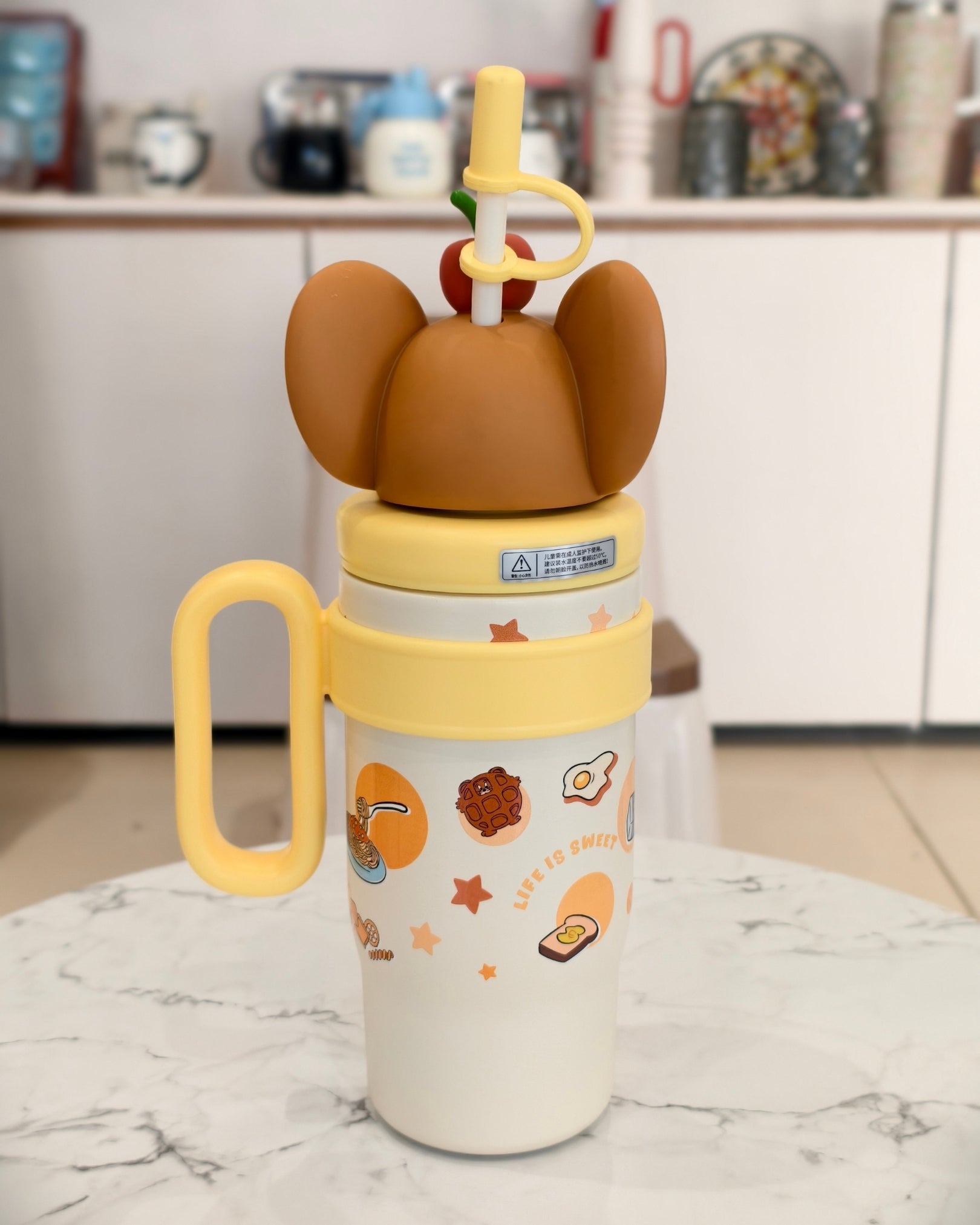 Kids Character JERRY Sipper Tumbler with Straw and Handle – Insulated Drinkware Mug