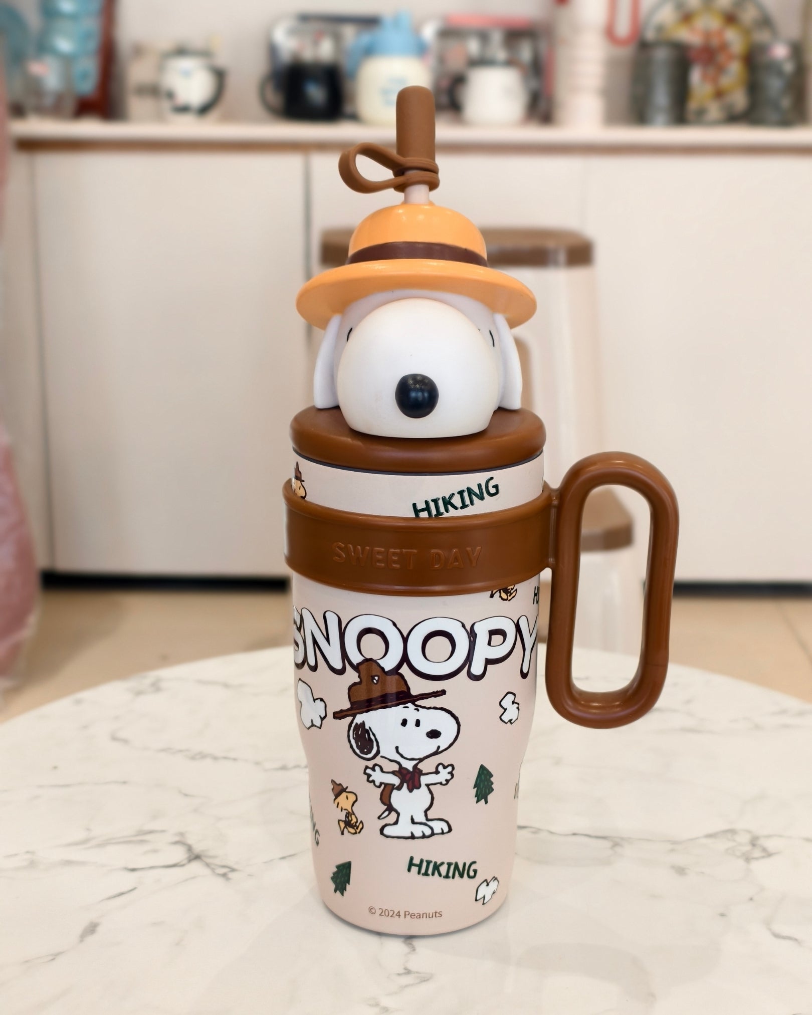 Kids Character SNOOPY Sipper Tumbler with Straw and Handle – Insulated Drinkware Mug