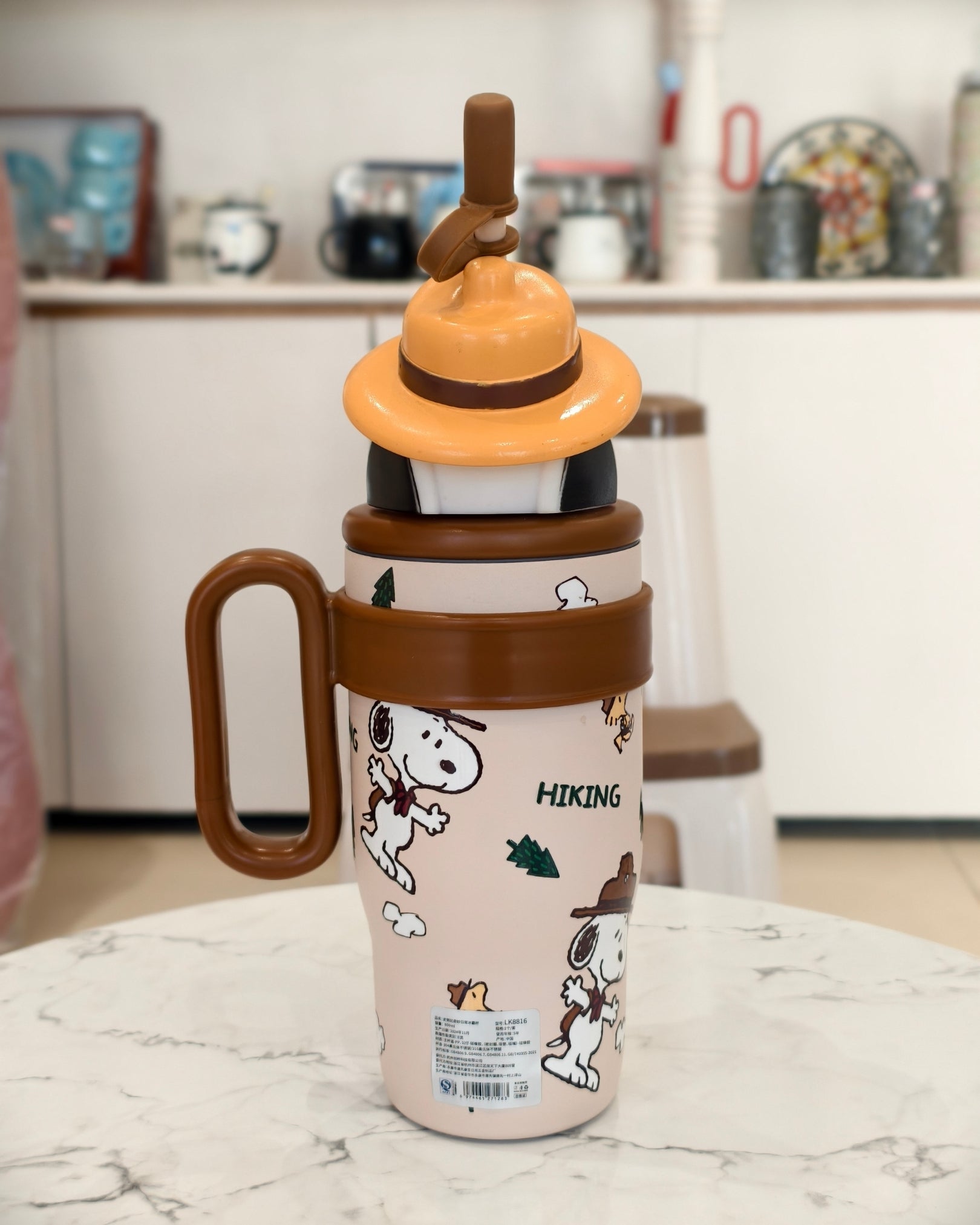 Kids Character SNOOPY Sipper Tumbler with Straw and Handle – Insulated Drinkware Mug