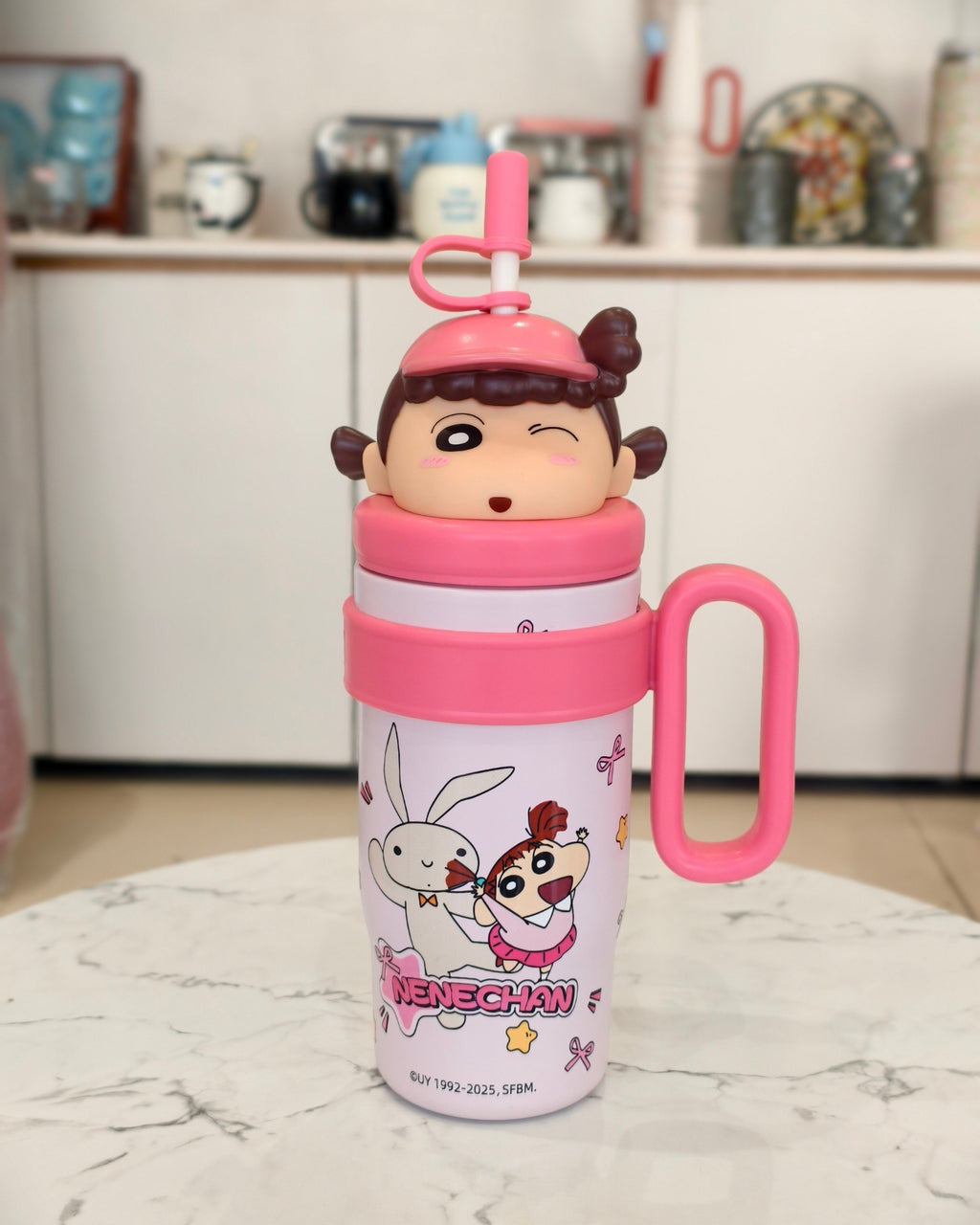Kids Character Himawari Sipper Tumbler with Straw and Handle – Insulated Drinkware Mug