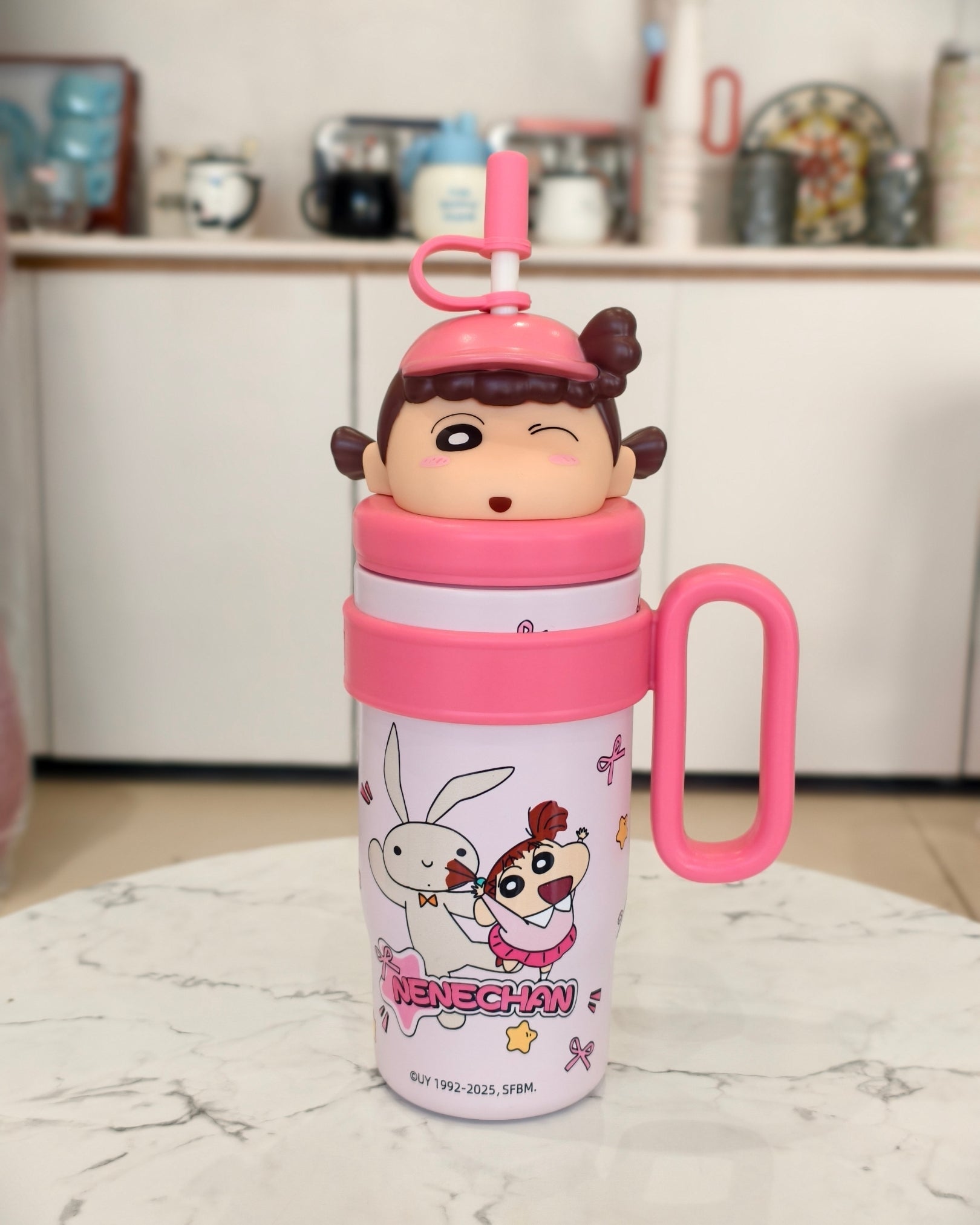 Kids Character Himawari Sipper Tumbler with Straw and Handle – Insulated Drinkware Mug