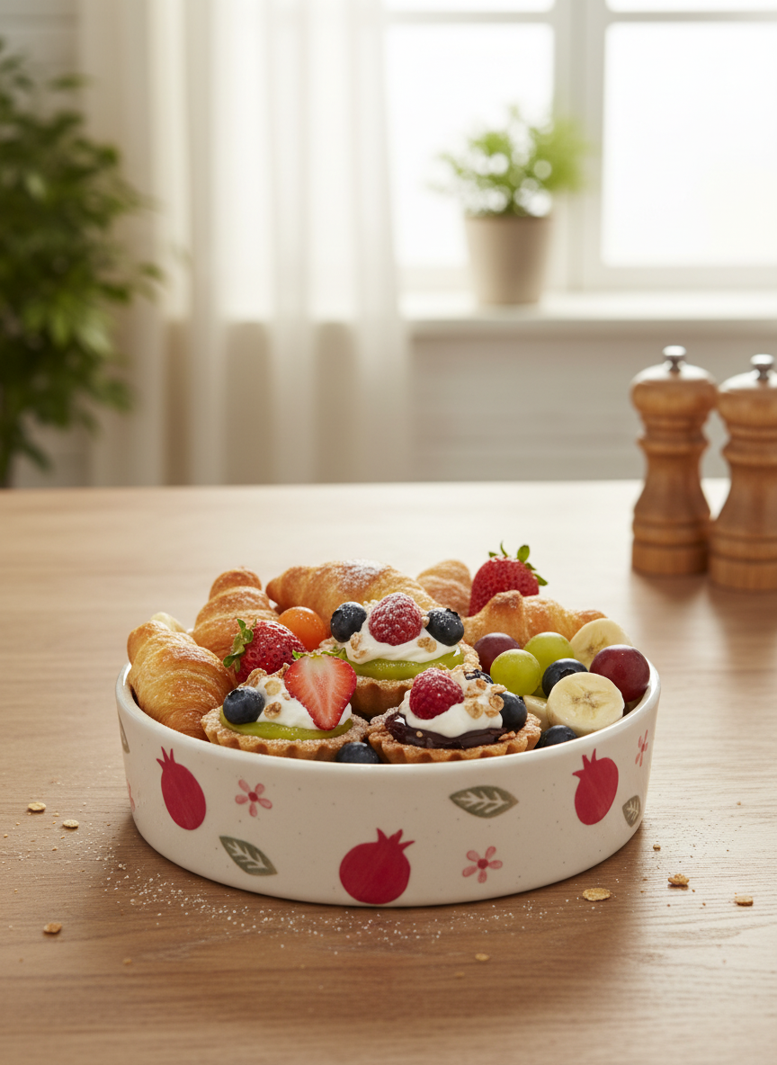 Cute Printed Ceramic Salad Serving Bowl – Microwave & Dishwasher Safe Snack Bowl (Pack of 1)