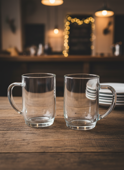 Bear Glasses\Beer Mugs Set with Handles, Pack of 2 - 350 ml