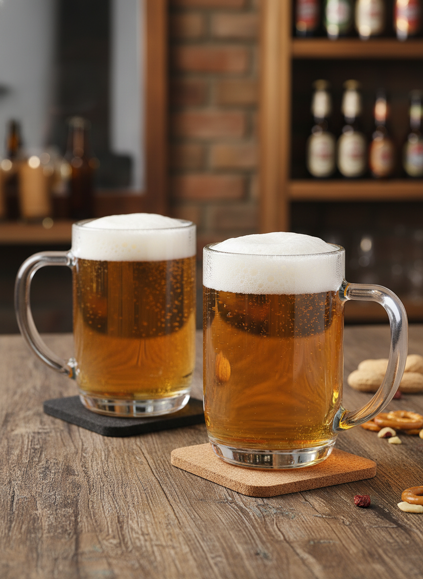 Bear Glasses\Beer Mugs Set with Handles, Pack of 2 - 350 ml
