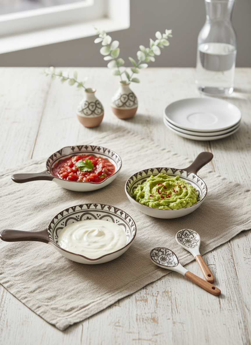 Multicolor Ceramic Chutney Dip Bowls – 90ml (Set of 2)