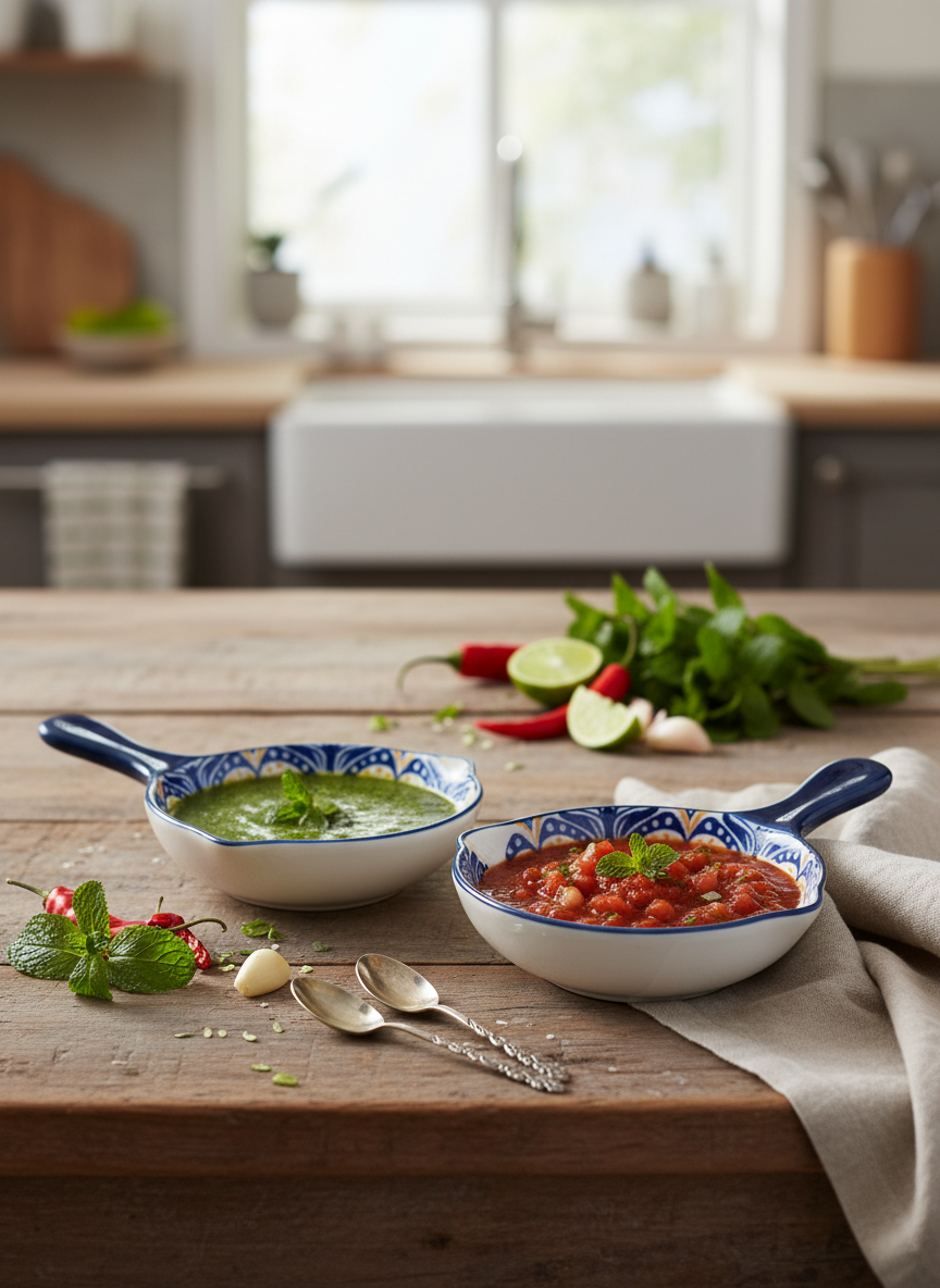 Multicolor Ceramic Chutney Dip Bowls – 90ml (Set of 2)