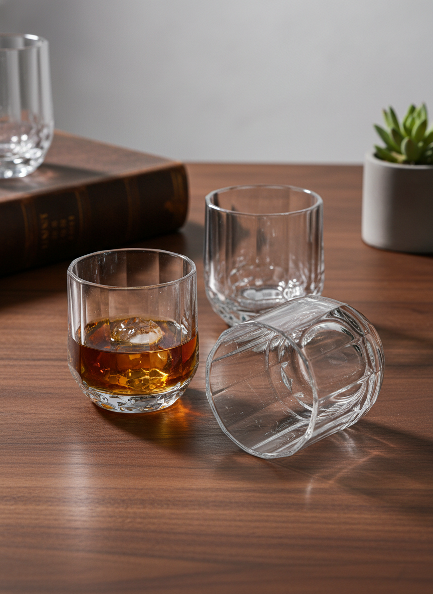 Clear Crystal Whisky Glass – Plain Tumbler 390ml