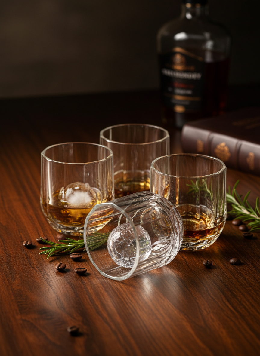 Clear Crystal Whisky Glass – Plain Tumbler 390ml