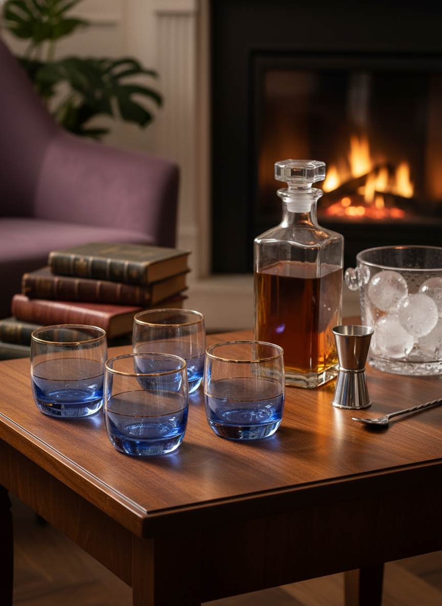 Bohemia Purple Glass Tumbler – Whisky Style Drinking Glass