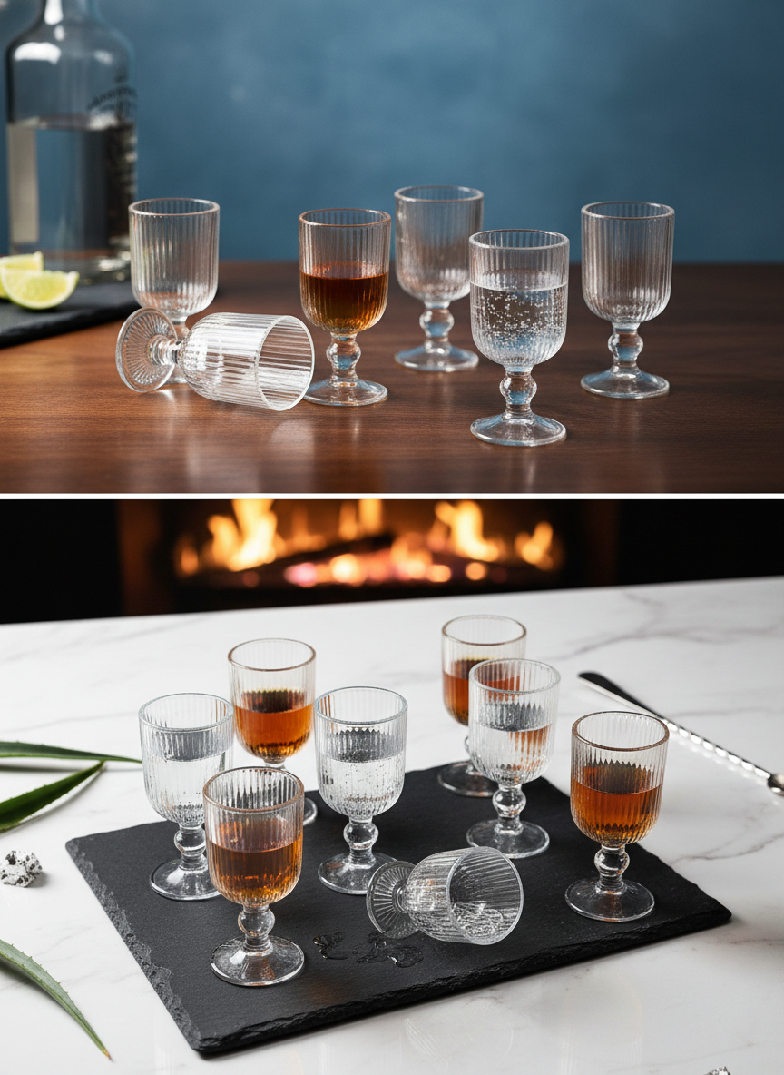 Clear Crystal Shot Glasses – Tequila & Vodka 10ml (Set of 6)