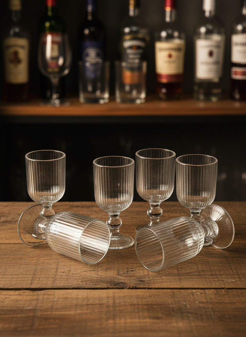 Clear Crystal Shot Glasses – Tequila & Vodka 10ml (Set of 6)