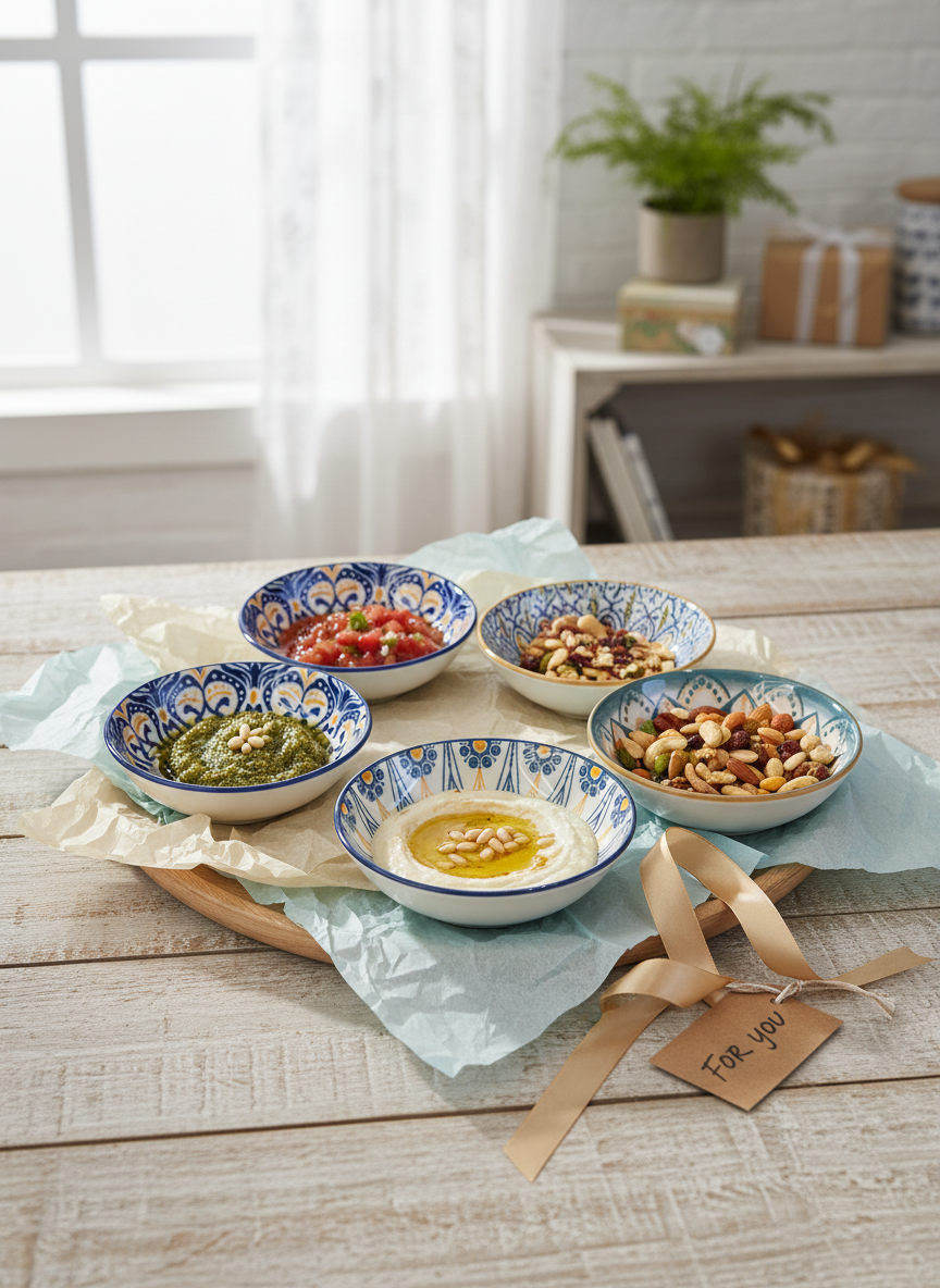 Multicolour Ceramic Mandala Dip Bowls – 100ml (Set of 4)