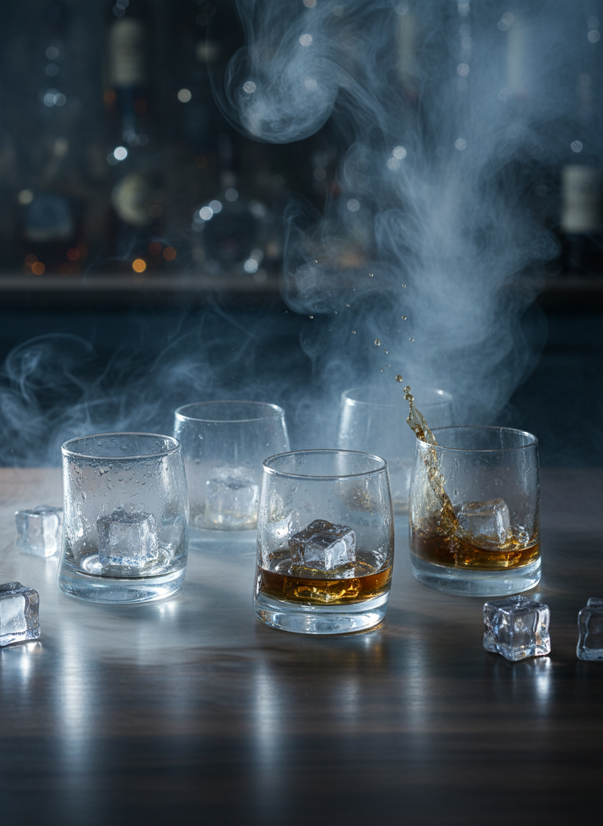 Curved Whisky Glass – 370 ml Clear Drinking Glass for Whisky & Cocktails