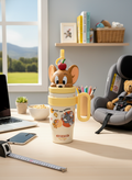 Kids Character JERRY Sipper Tumbler with Straw and Handle – Insulated Drinkware Mug