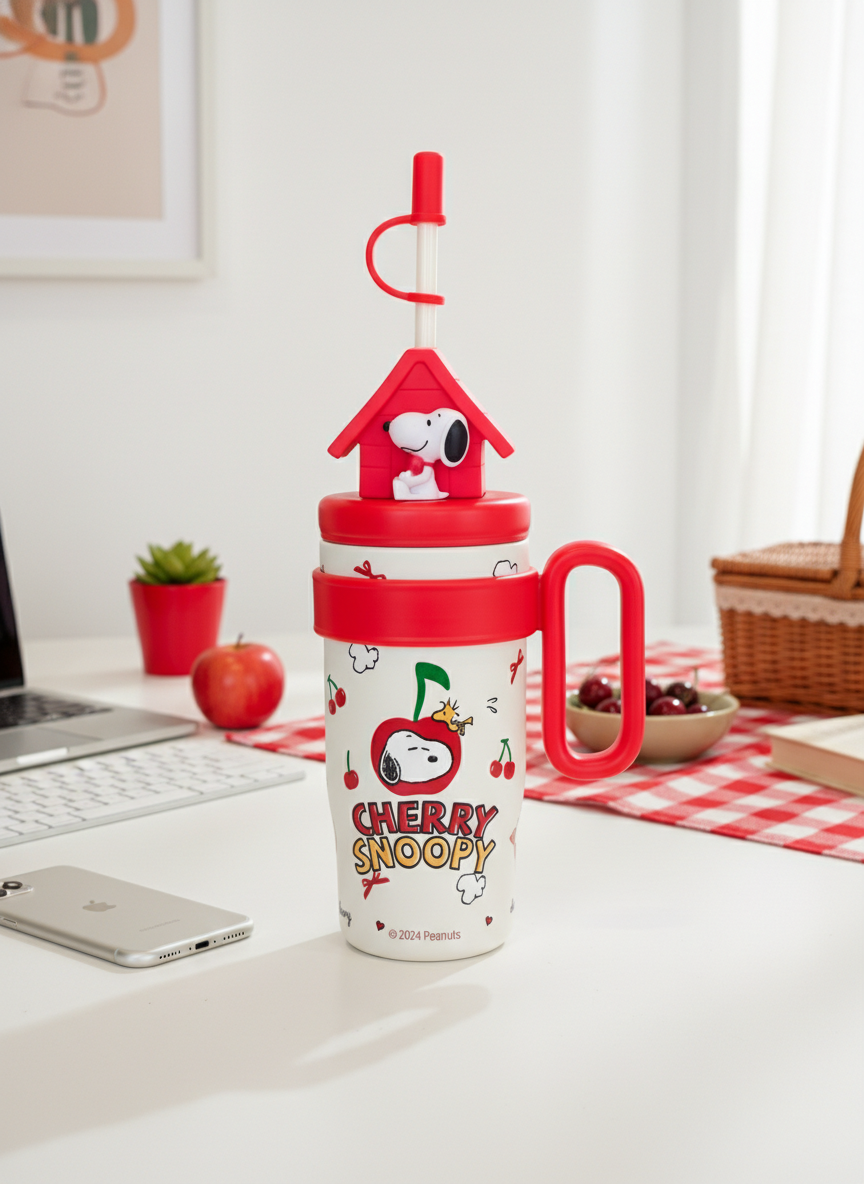 Kids Character Sipper Tumbler with Straw and Handle – Insulated Drinkware Mug