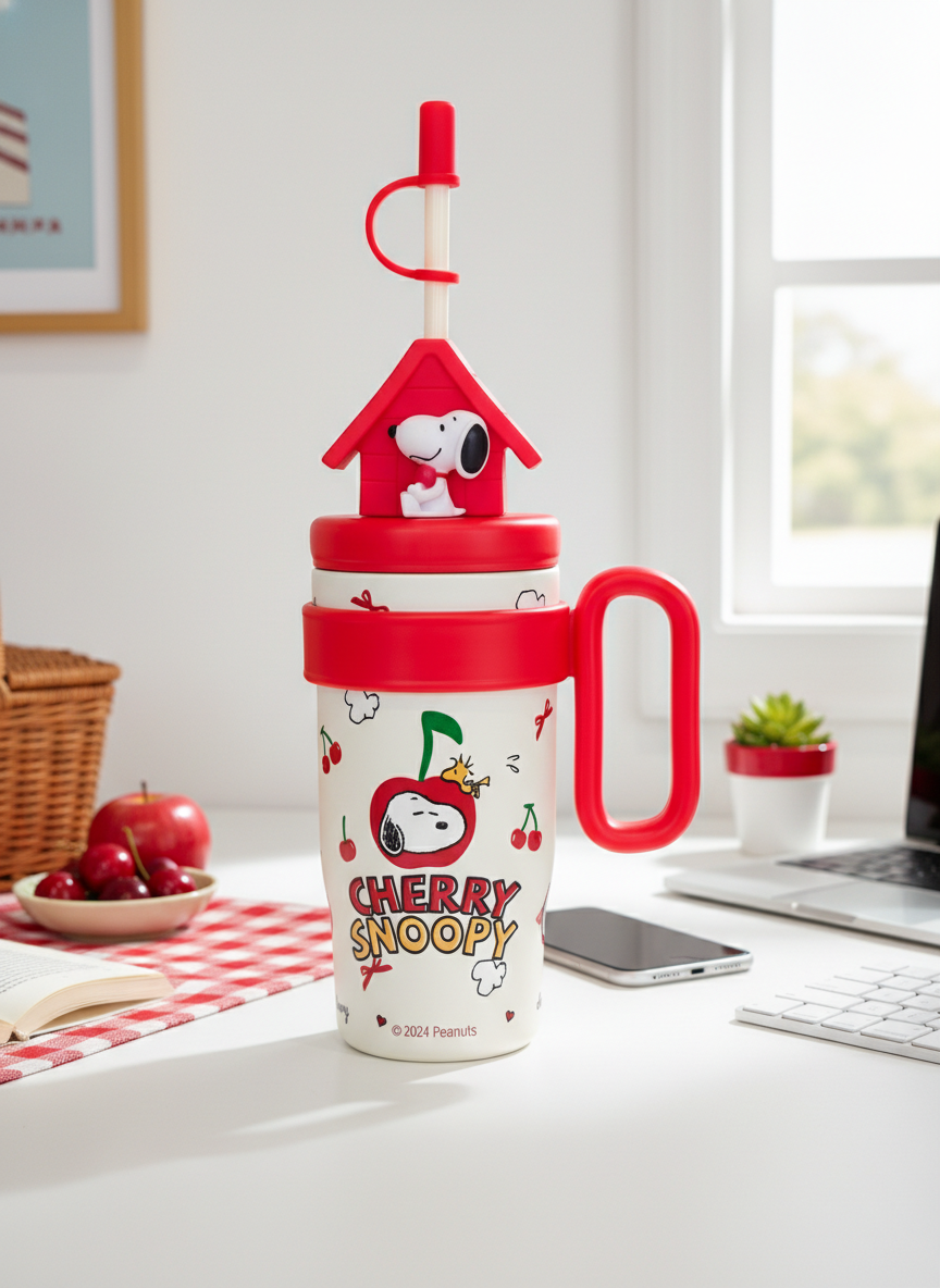 Kids Character Sipper Tumbler with Straw and Handle – Insulated Drinkware Mug