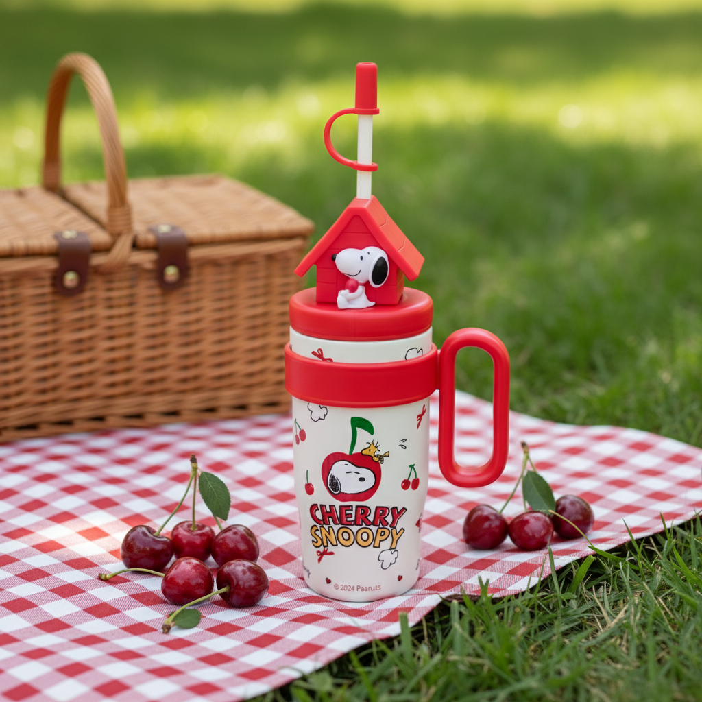 Kids Character Sipper Tumbler with Straw and Handle – Insulated Drinkware Mug