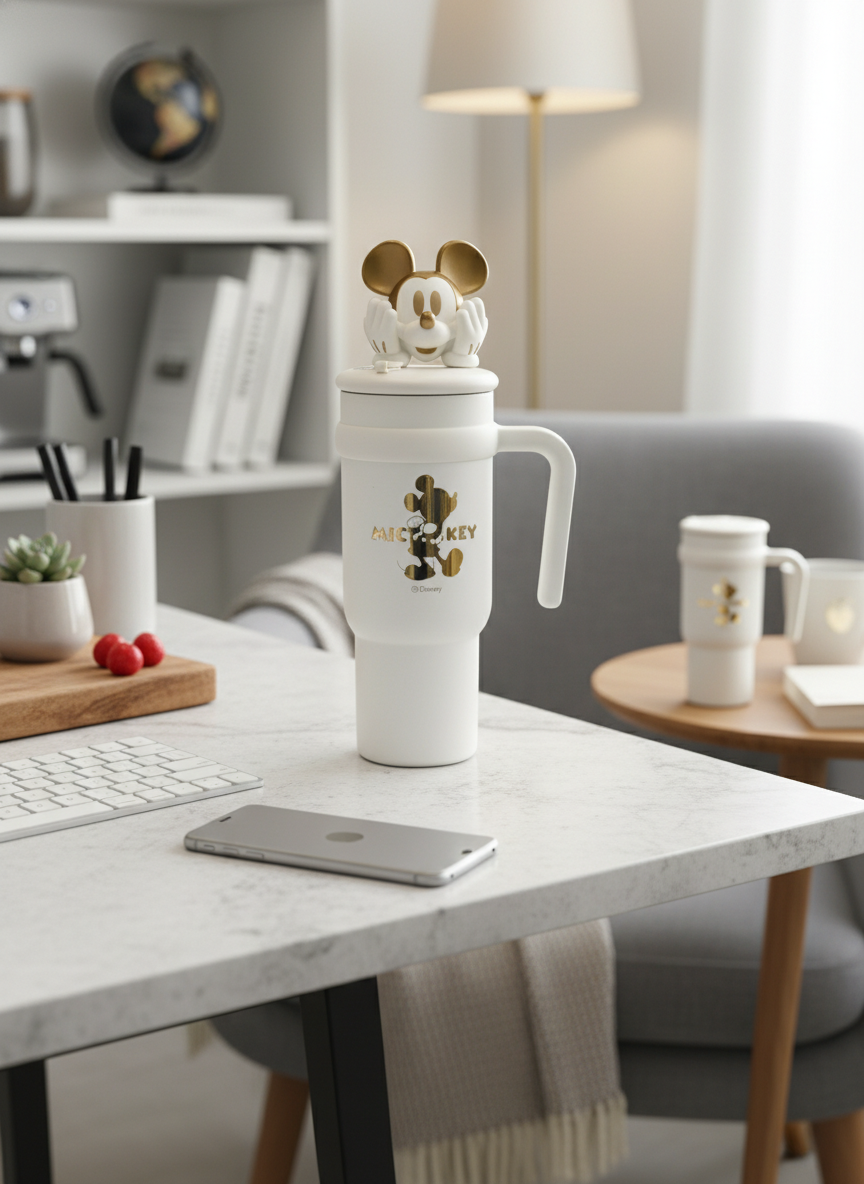 Character Sipper Tumbler with Handle and Straw – Insulated Kids Drinkware Mug