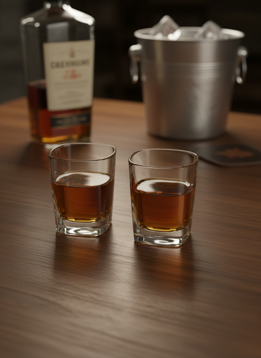 Clear Square Heavy Base Shot Glasses – Tequila & Espresso (Set of 2)