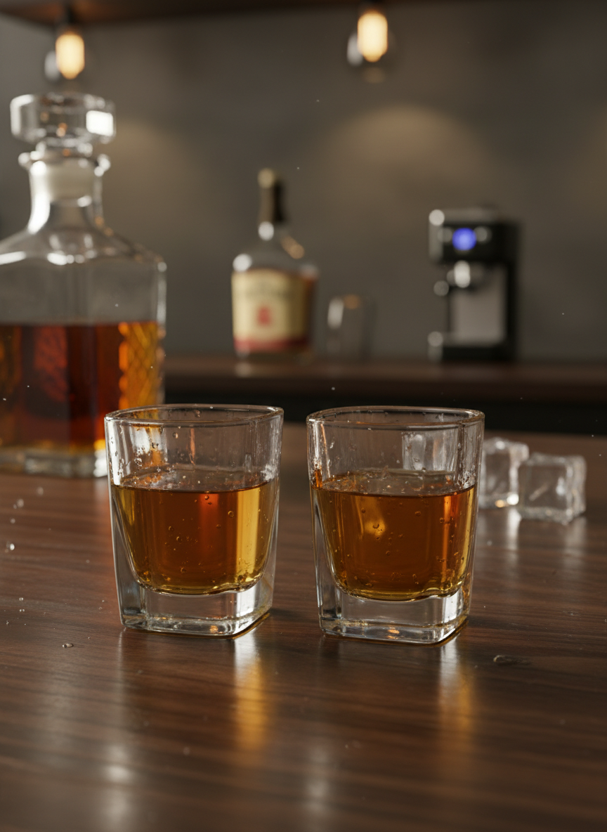 Clear Square Heavy Base Shot Glasses – Tequila & Espresso (Set of 2)
