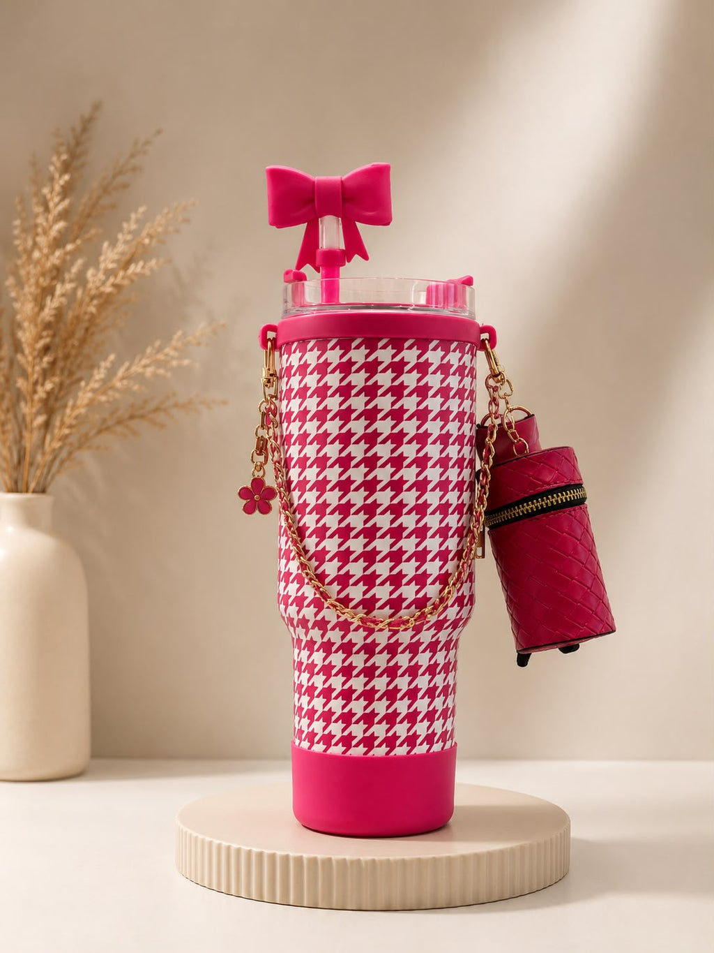 Bow Charm Insulated Tumbler with 🎀 – 1200 ML