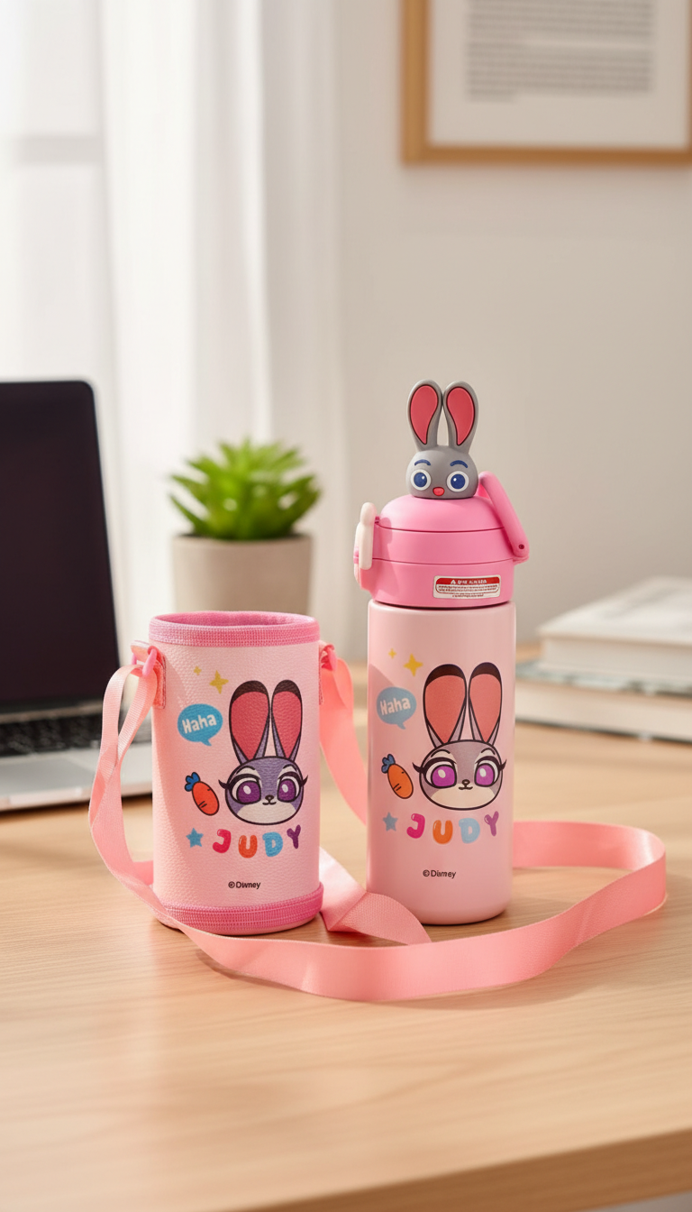 Disney Judy Bunny Kids Sipper Bottle with Carry Cover – 500ml