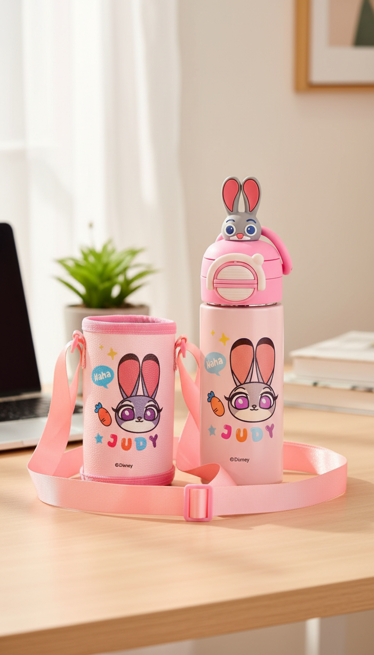 Disney Judy Bunny Kids Sipper Bottle with Carry Cover – 500ml