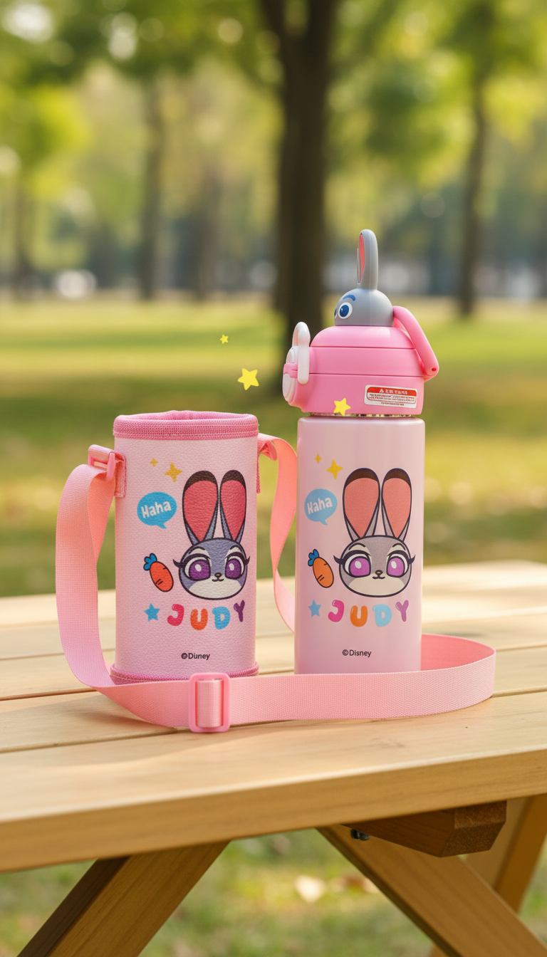 Disney Judy Bunny Kids Sipper Bottle with Carry Cover – 500ml