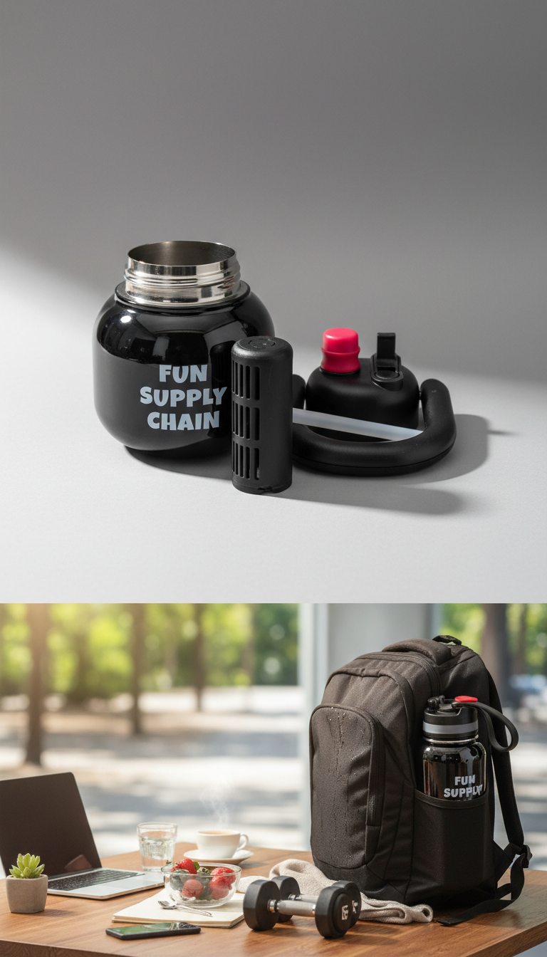 Fun Supply Chain Stainless Steel Sipper Bottle with Straw Lid – 600ml