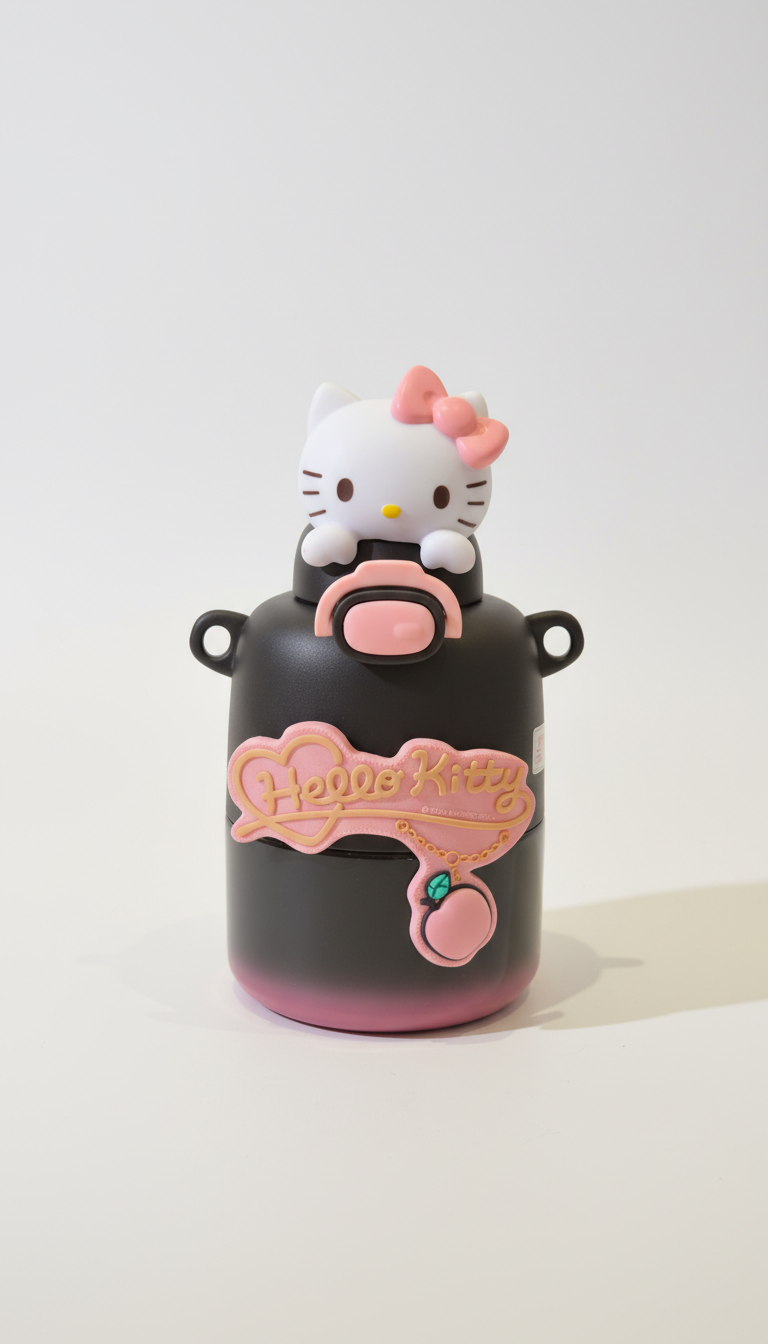 Hello Kitty Cartoon Kids Sipper Bottle with Character Lid – 430ml