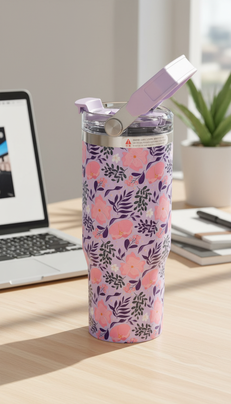 Sitarayuri Floral Vacuum Insulated Bottle with Handle – 900ml
