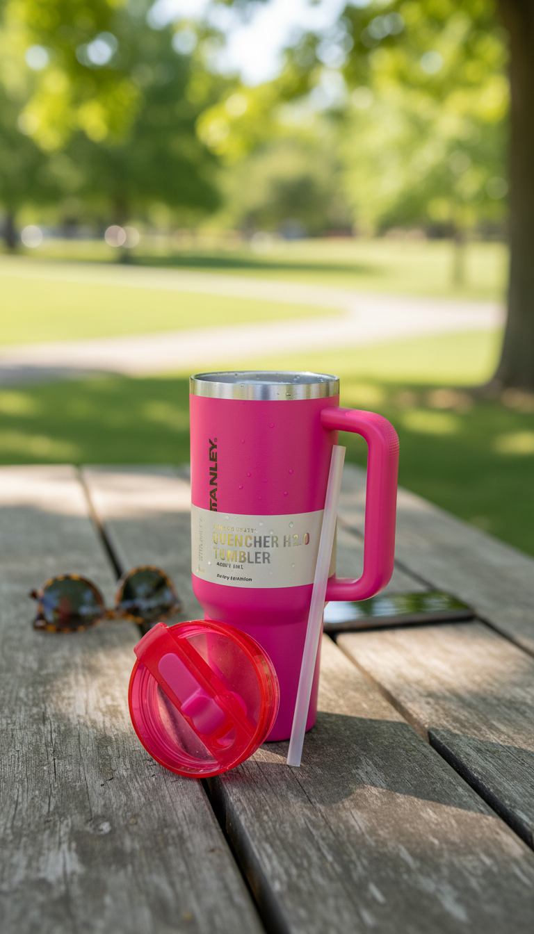 Stanley Quencher Insulated Tumbler with Handle & Straw – 1180ml
