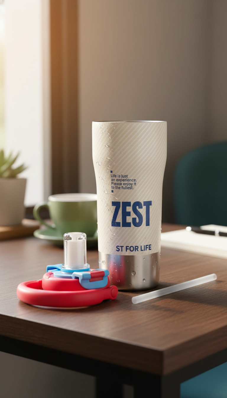 Zest Stainless Steel Vacuum Tumbler with Straw Lid – 800ml