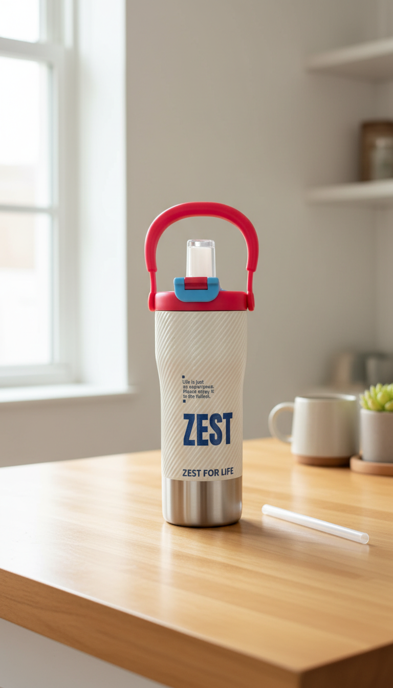 Zest Stainless Steel Vacuum Tumbler with Straw Lid – 800ml
