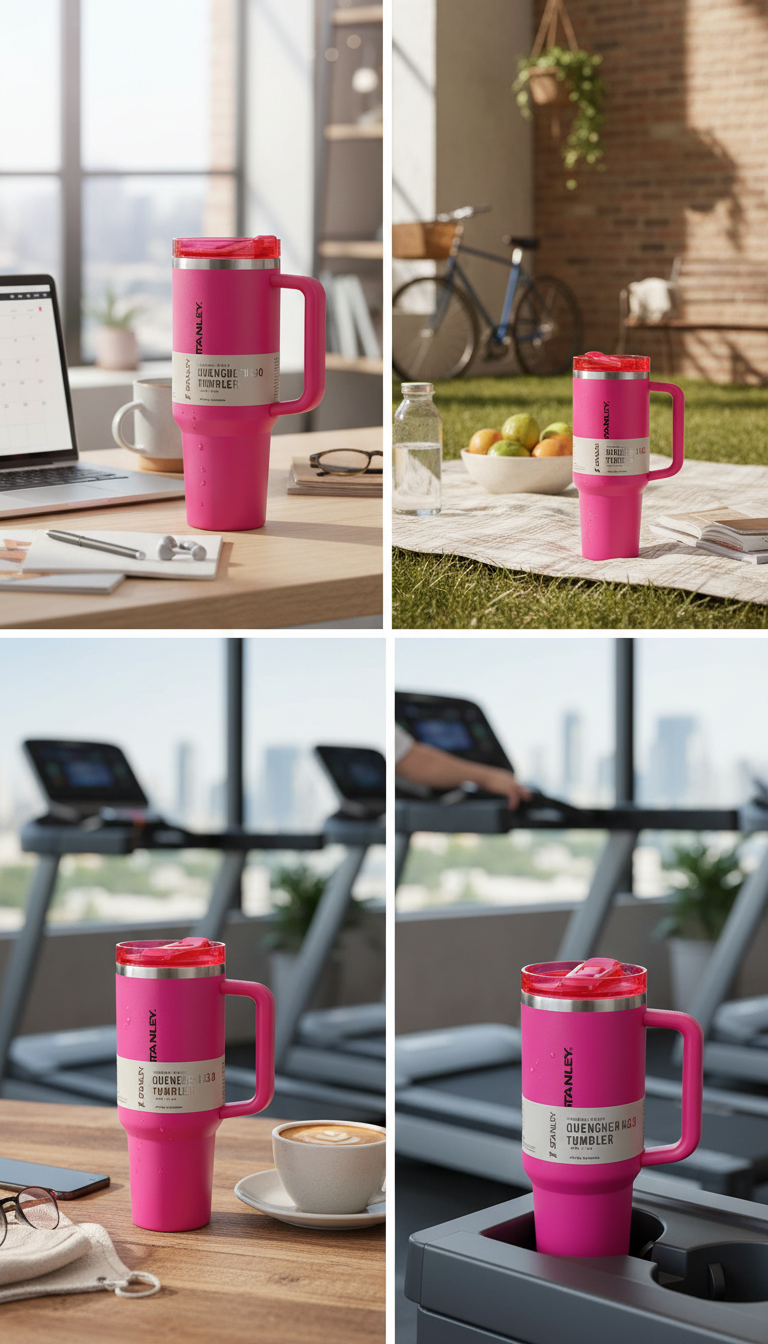 Stanley Quencher Insulated Tumbler with Handle & Straw – 1180ml