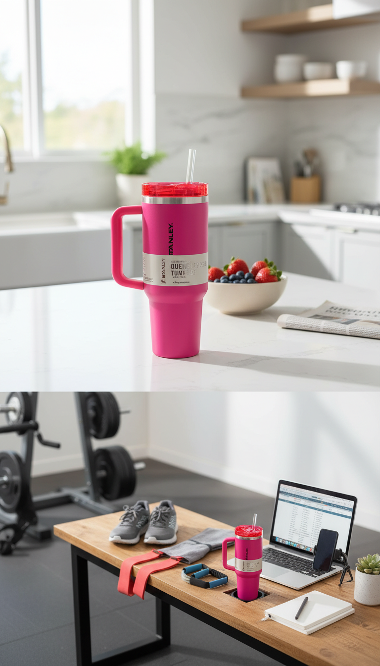 Stanley Quencher Insulated Tumbler with Handle & Straw – 1180ml