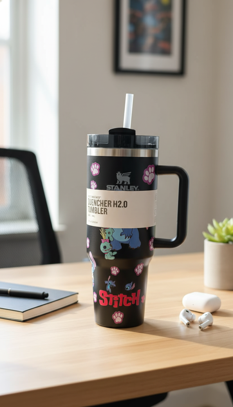 Stitch Edition Stanley Insulated Tumbler with Handle & Straw – 1.18L