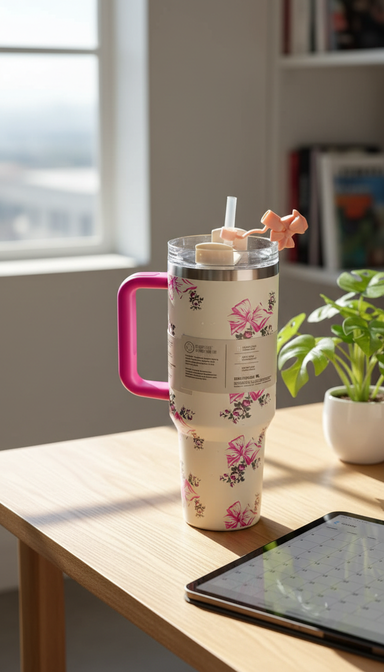 Stanley Loveshack Fancy Floral Insulated Tumbler with Handle & Straw – 1.18L