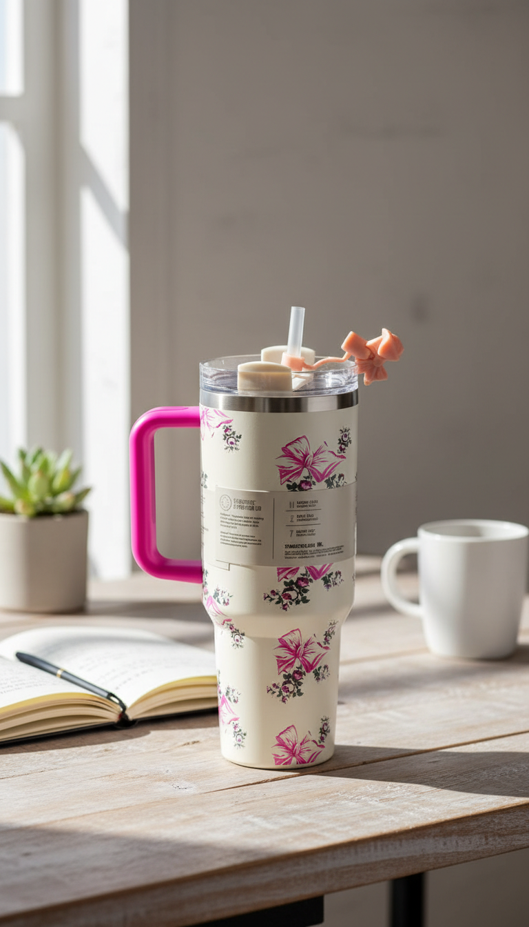 Stanley Loveshack Fancy Floral Insulated Tumbler with Handle & Straw – 1.18L