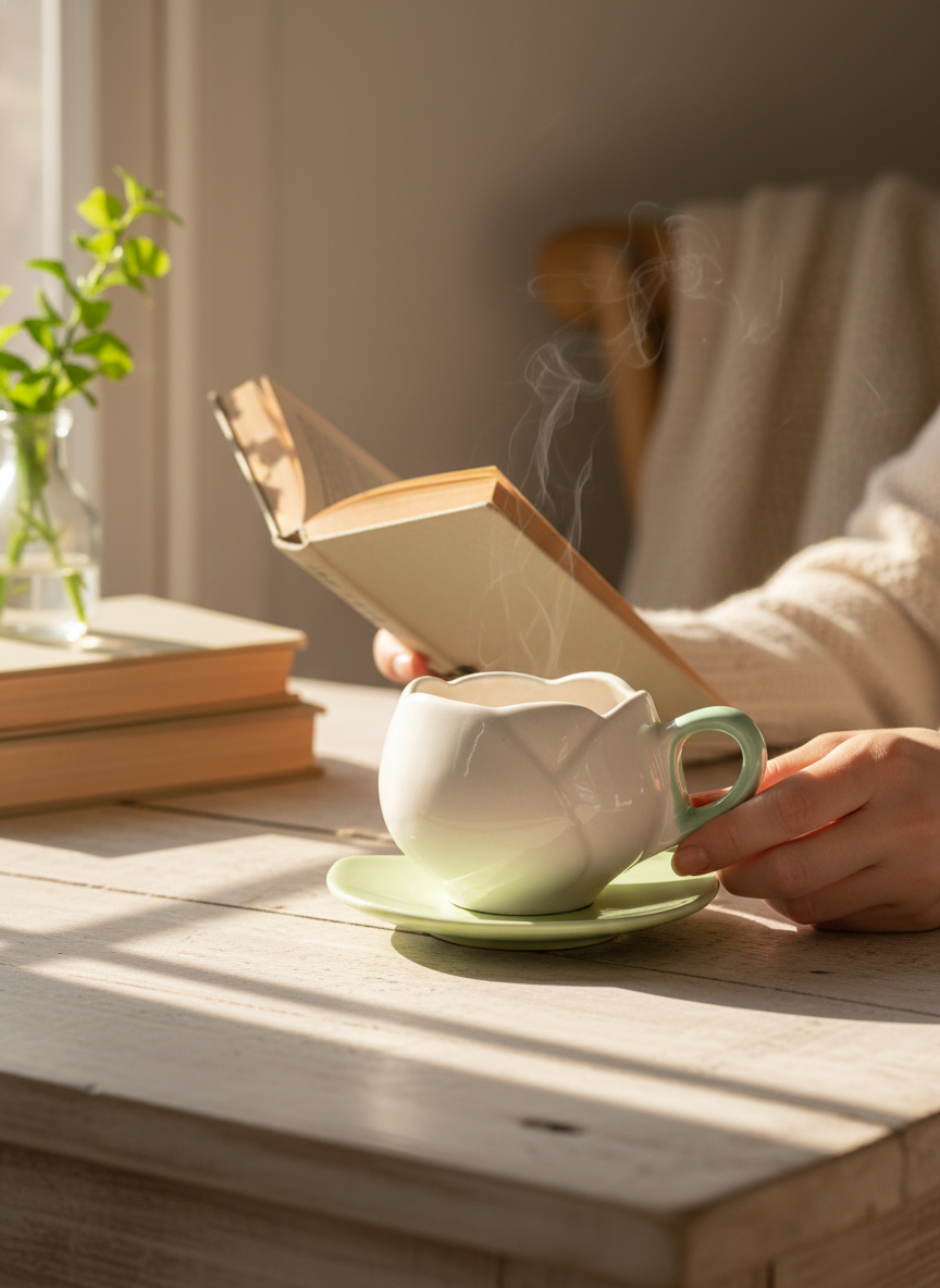 Ceramic Tea Cup and Saucer Set – Gloss Finish